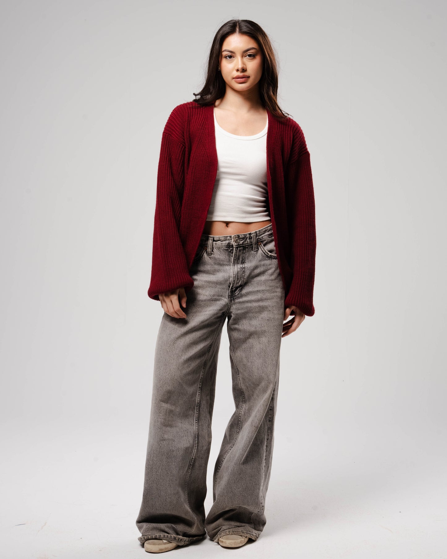 'Nuages' Cardigan in Burgundy