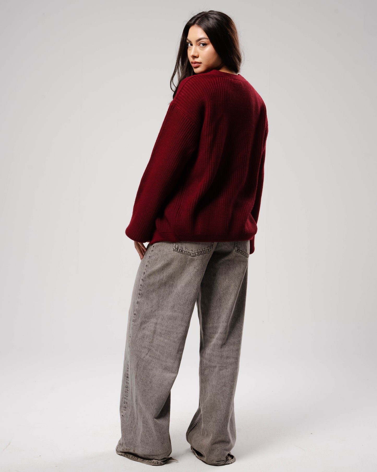 'Nuages' Cardigan in Burgundy