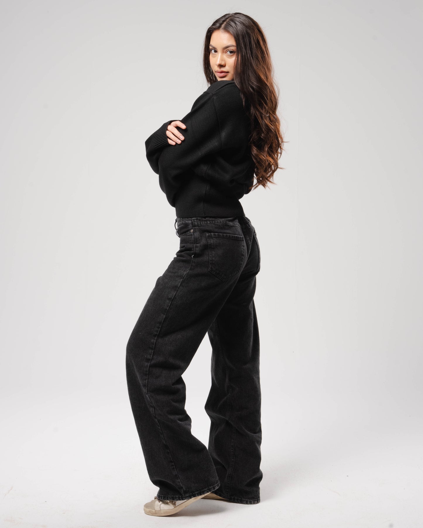 'Nuages' Fitted Top in Black