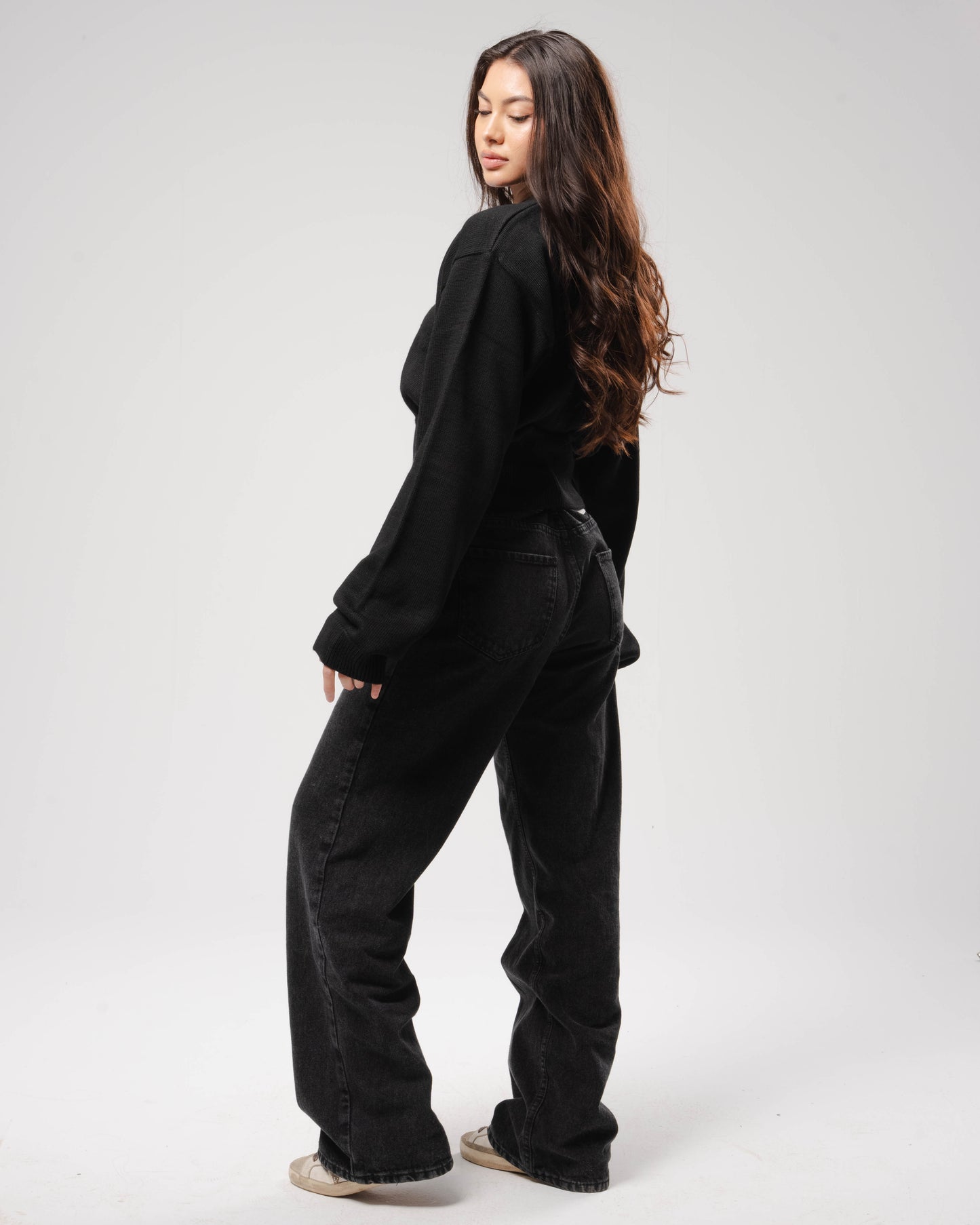 'Nuages' Fitted Top in Black