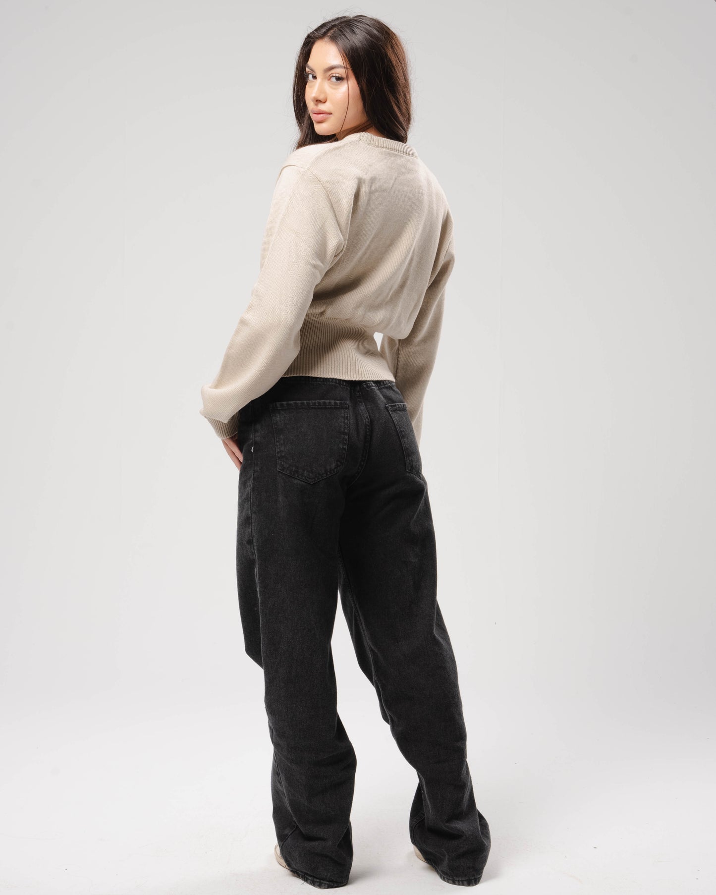 'Nuages' Fitted Top in Beige