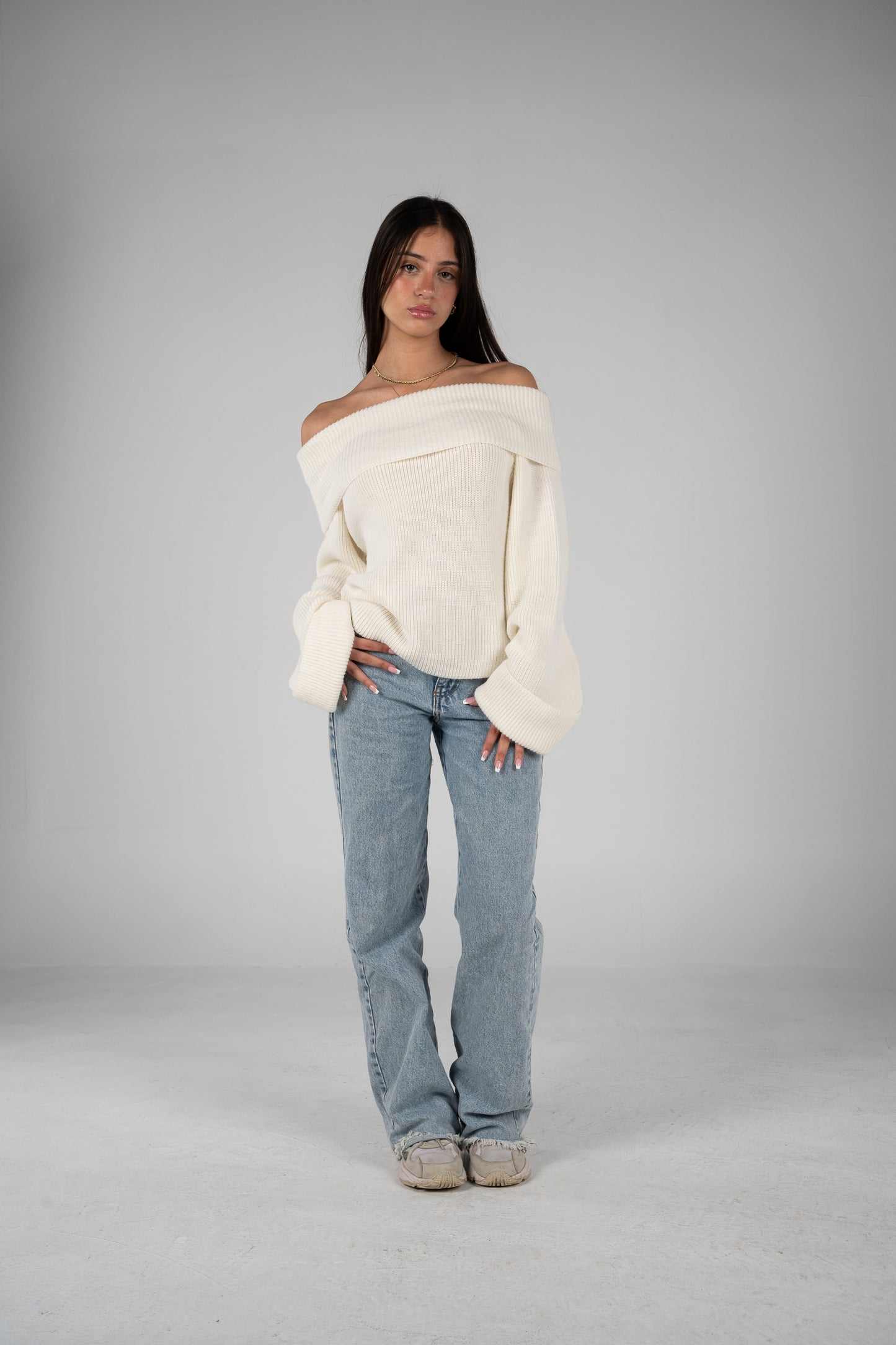 'Nuages' Off-Shoulder Top in White