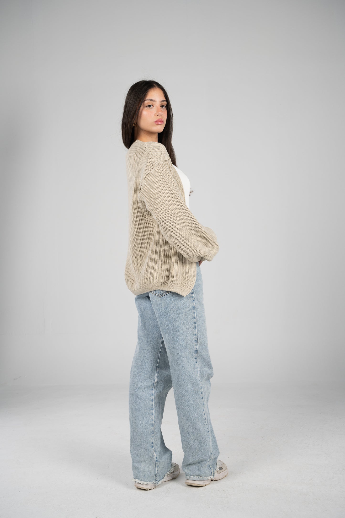 'Nuages' Cardigan in Beige