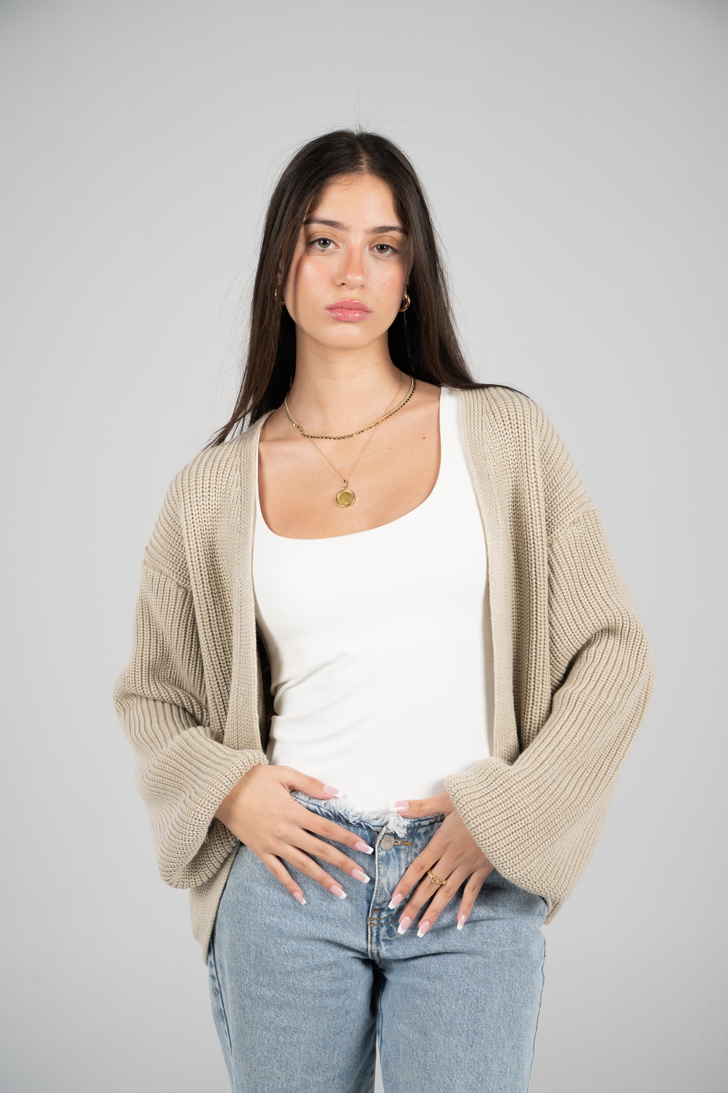 'Nuages' Cardigan in Beige