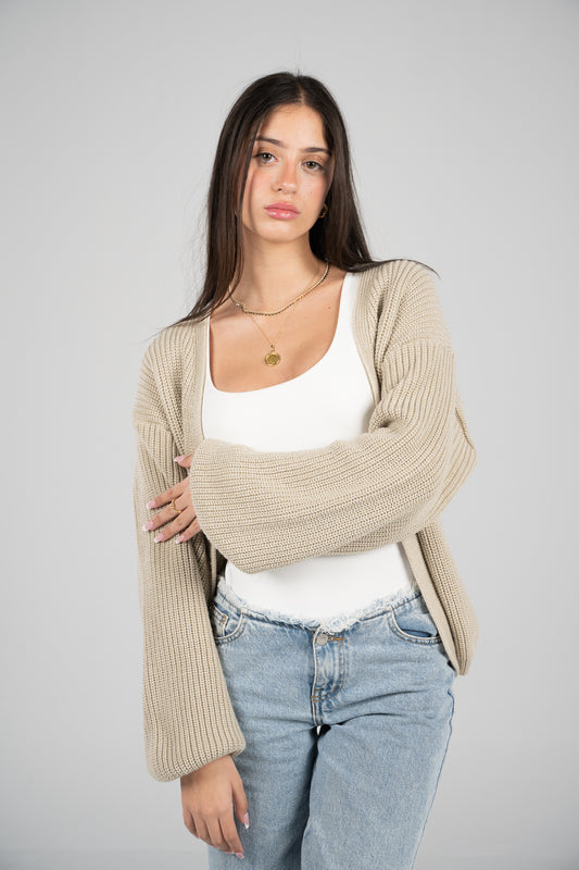 'Nuages' Cardigan in Beige