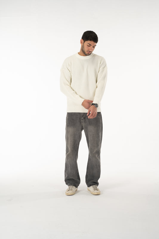 'Fond' Crewneck in White