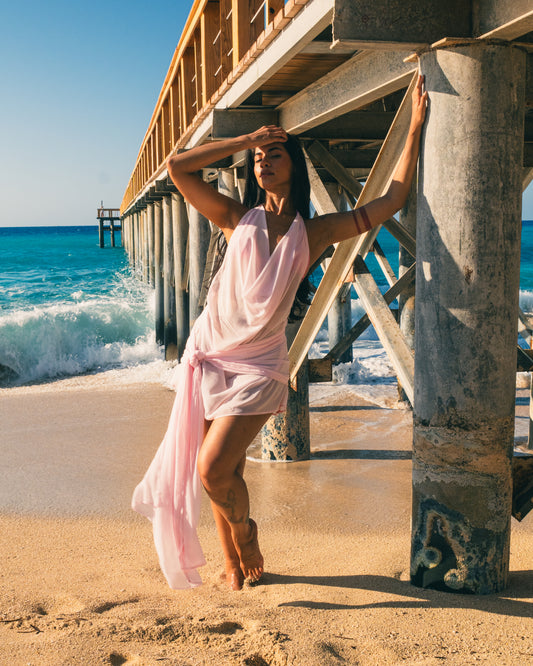'L'Aube' Beach Cover-Up in Pink